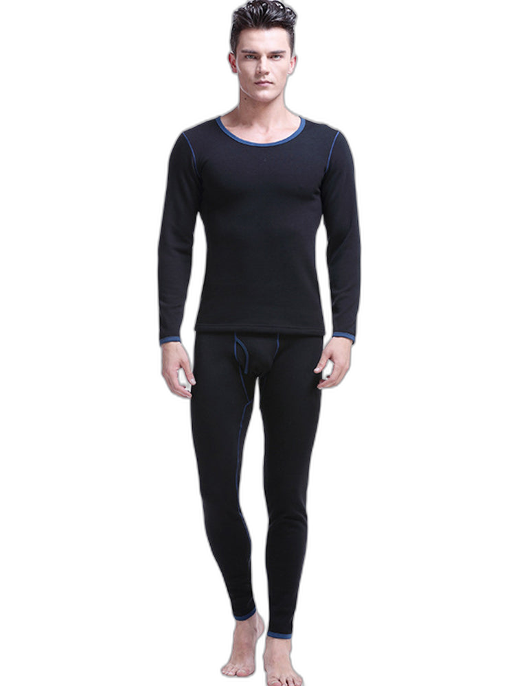 Fleece Lined Men's Thermal Underwear With Support Pouch