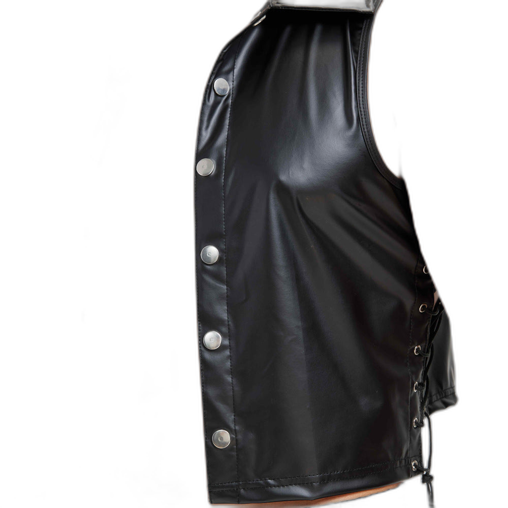 Midnight Patrol Leather Vest & Shorts