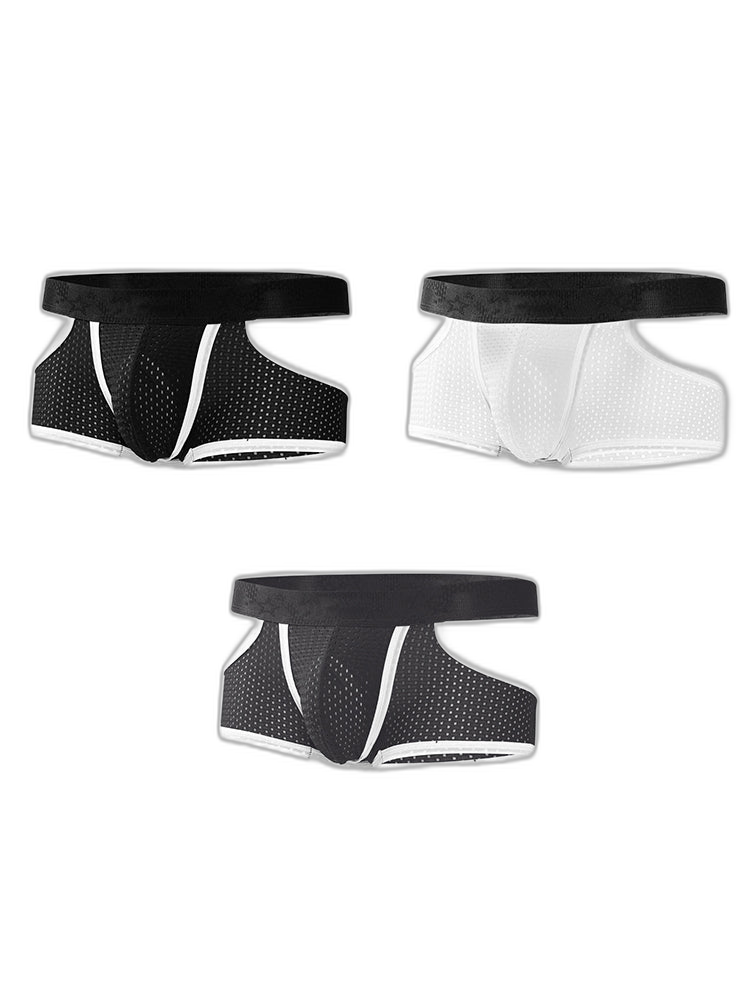 3 Pack Men's Breathable Mesh Lightweight & Airy Supportive Fit Trunks