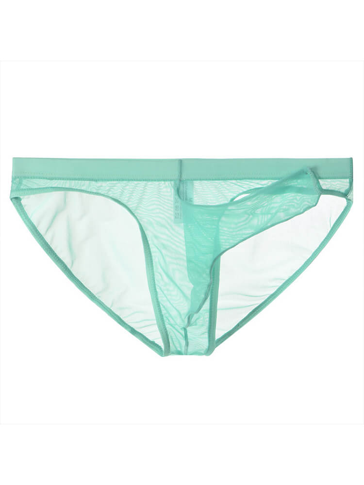 Men's Transparent Mesh Elephant Trunk Open Briefs
