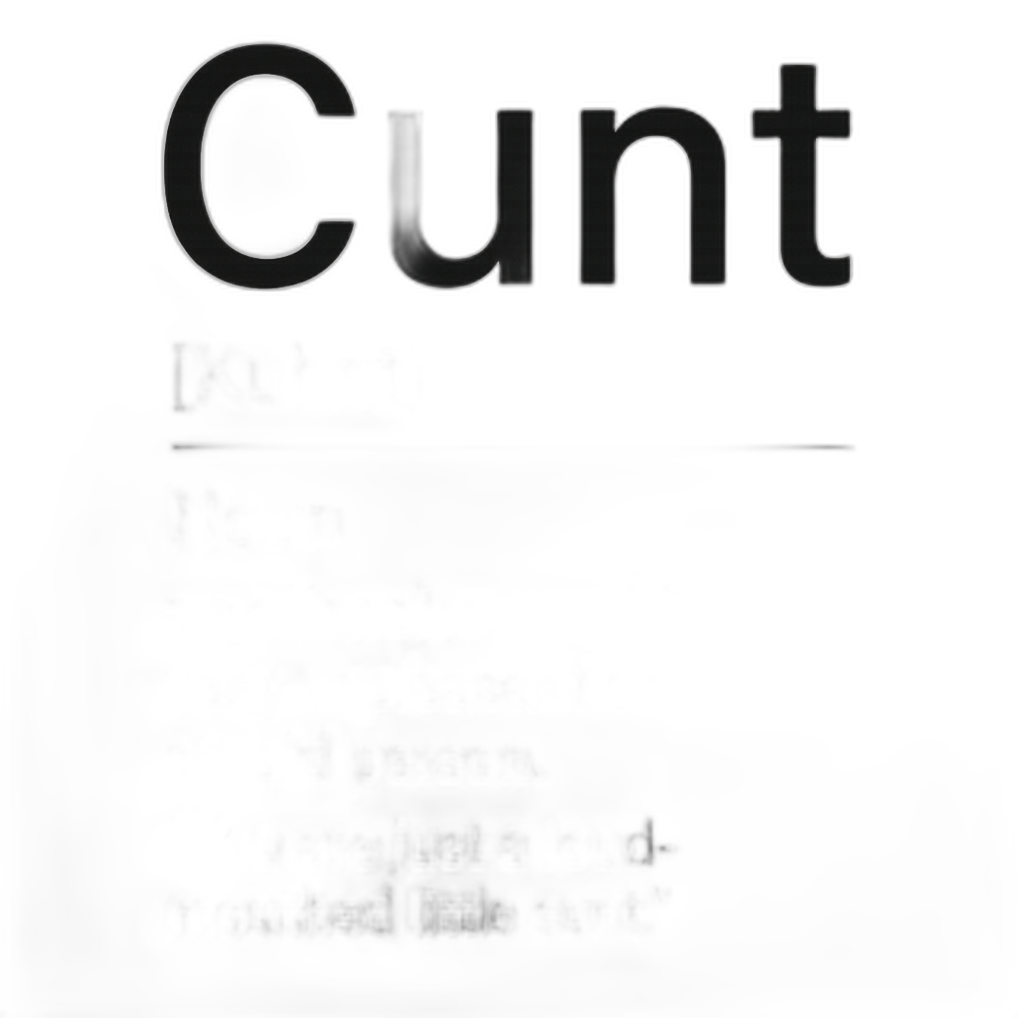 Cunt Definition Print