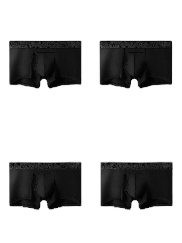 4 Pack Men’s Support Pouch Trunks With Functional Fly