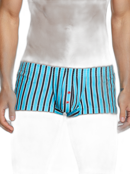 Men's Color Stripes Trunks With Button Fly