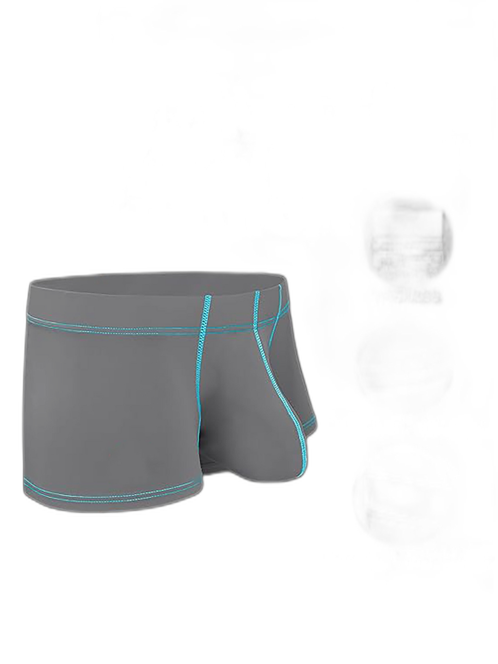 3 Pack Men's Large Pouch Contrast Binding Trunks