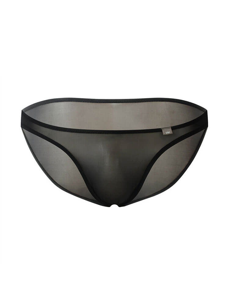 Men's Transparent Ice Silk Low-Rise Seamless Briefs
