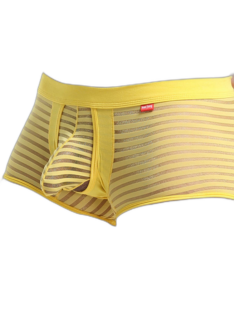 Men’s Sexy Striped Hollow Jockstrap With Separate Pouch