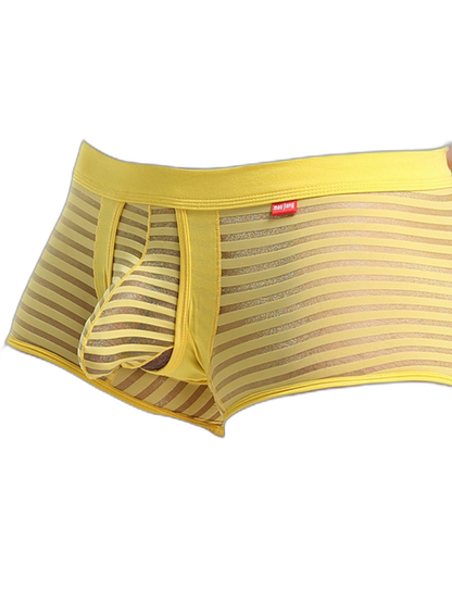 Men’s Sexy Striped Hollow Jockstrap With Separate Pouch
