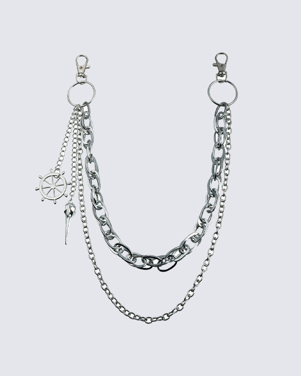 European-American Retro Double-Layer Metal Pants Chain