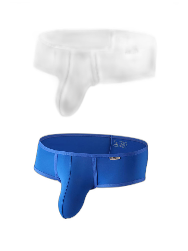 2 Pack Men's Low-Rise Contoured Pouch Stretch Fit Sporty Cut Trunks