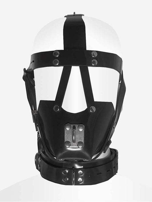 BDSM Locked Restraint Gag Traction Silicone Mask