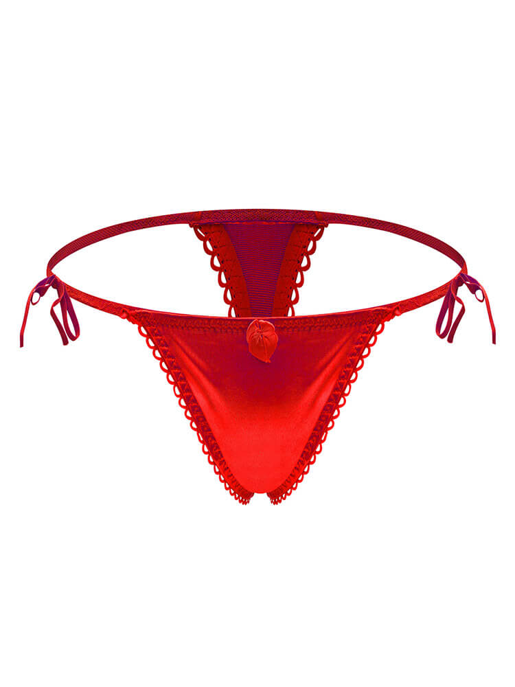 Men's Sexy Low-Rise Thin Strap Lace-Up Thong