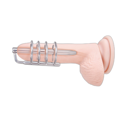 Prowler RED Urethral Plug & Cage Silver