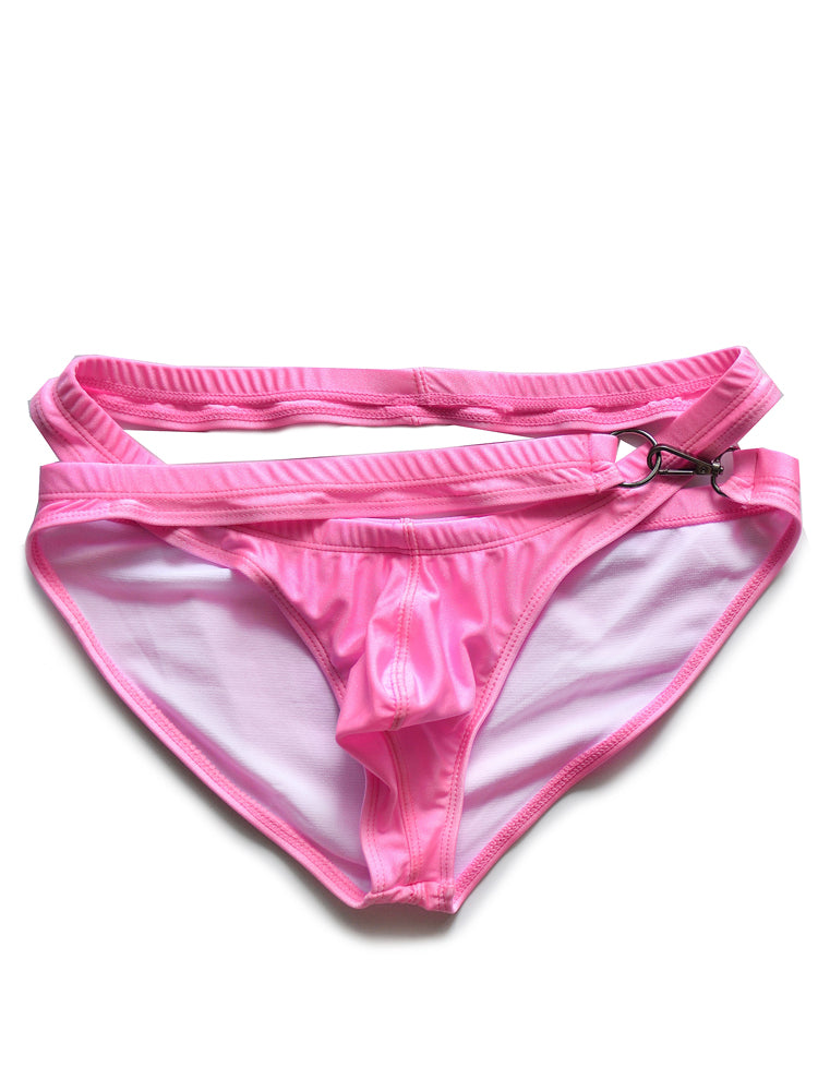 D.M Low Rise Quick Dry Beach Metal Button Swim Briefs