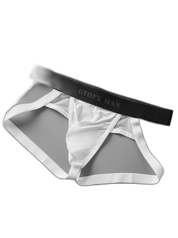 2 Pack Men's Low-Rise Ice Silk Breathable Mesh Jockstrap