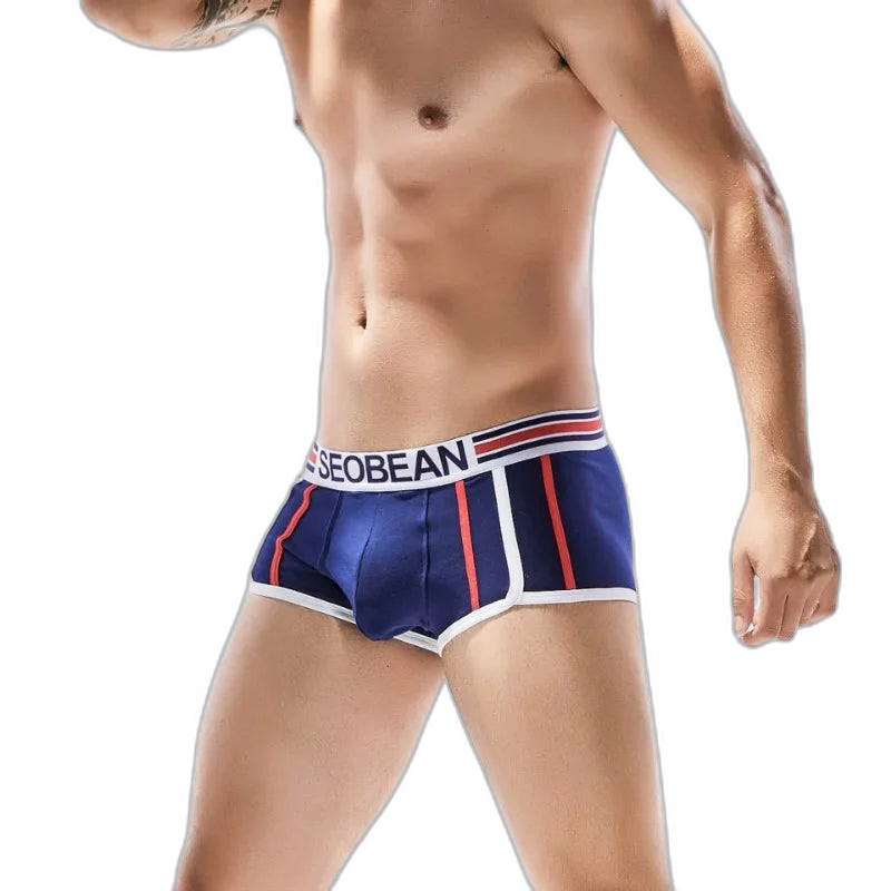 SEOBEAN Racing Stripes Low Rise Boxer Briefs