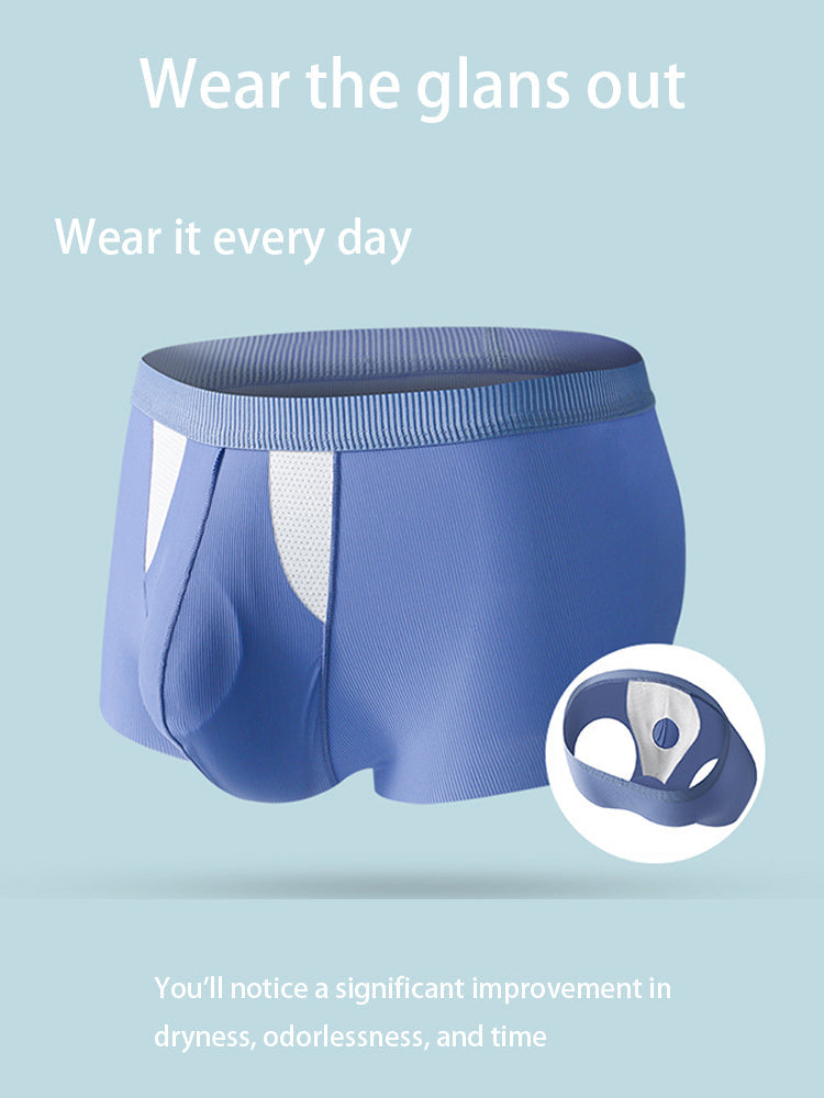 3 Pack Split-Support Men's Trunks- Breathable & Bulge-Enhancing