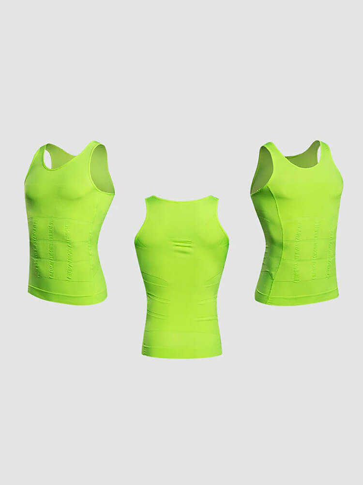 Men's Solid Color Slim Shaping Tummy Control Vest