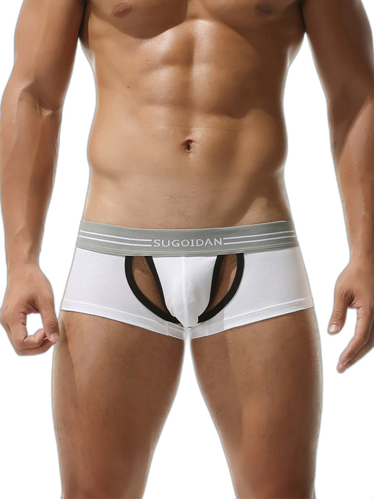 3 Pack Men’s Sexy Cutout Trunks with Lift-up Pouch