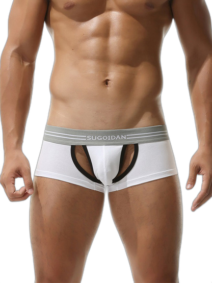 3 Pack Men’s Sexy Cutout Trunks with Lift-up Pouch