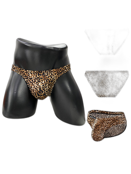 Men’s Sexy Leopard Print Pouch Briefs