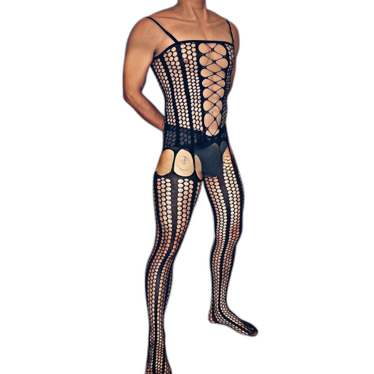 Mesh Charm Suspender One Piece Stockings