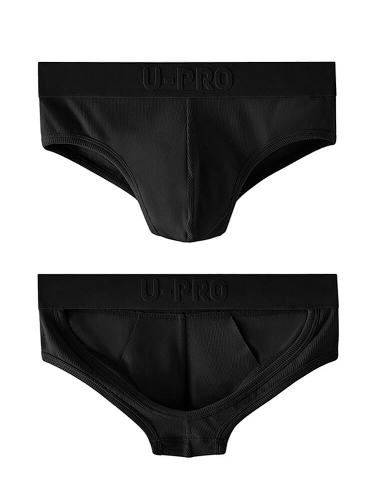 Men's Sexy Ribbed Buttock-Revealing Cotton Briefs