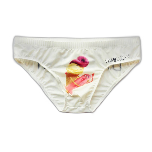 White Ice Cream Men's Tight Pouch Briefs