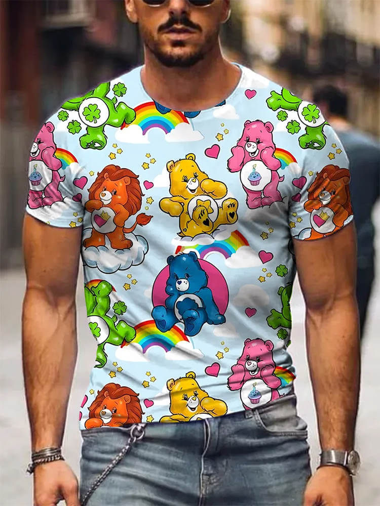 Men's Pride Rainbow Cartoon Bear Prints T-shirt