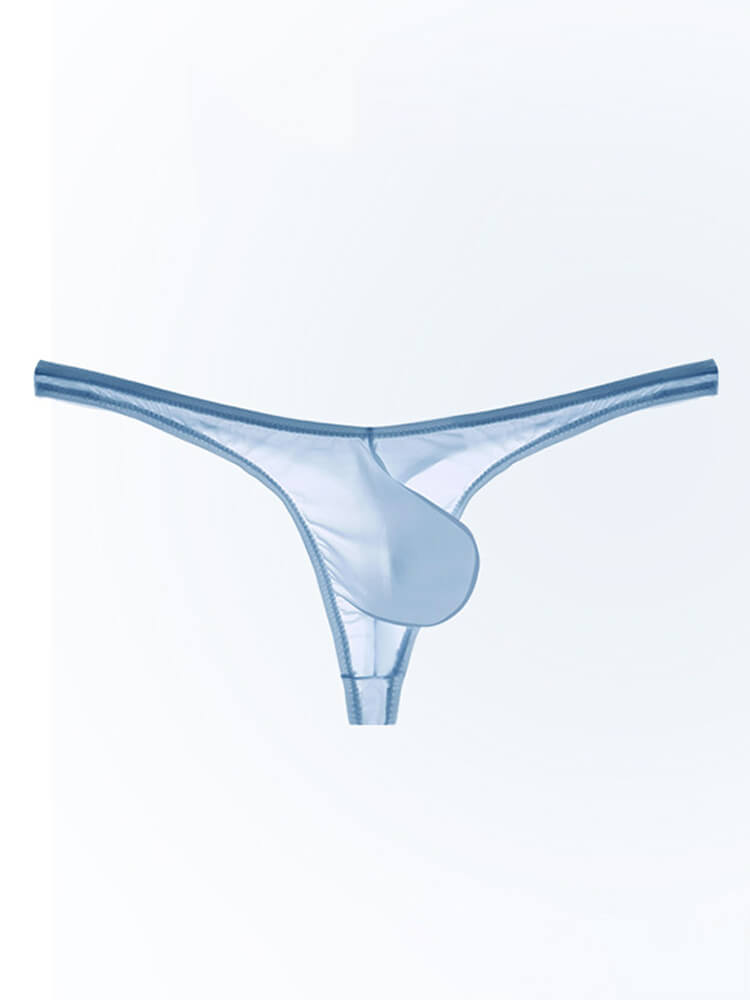 Men's Sexy Sheer U-Bulge Pouch Ice Silk Thong