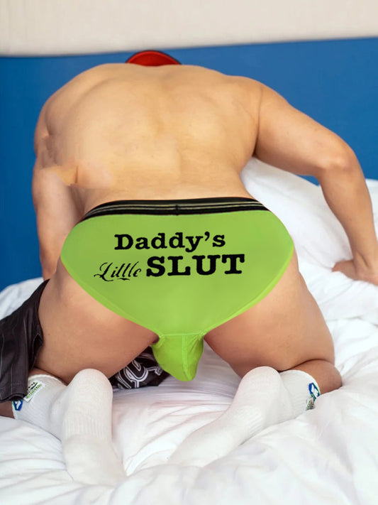 Men's Letter Print Slim Fit Briefs