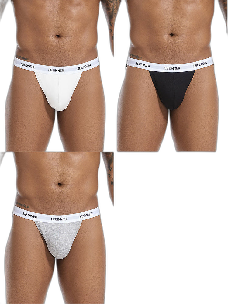 3 Pack Men's Sporty Cut Comfy Waistband Moisture-Wicking Briefs