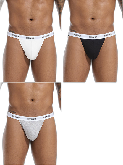3 Pack Men's Sporty Cut Comfy Waistband Moisture-Wicking Briefs