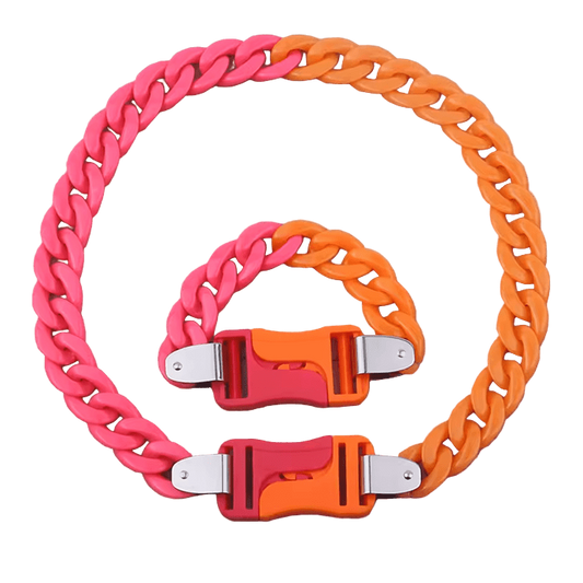 Acrylic Chain Pink/Orange