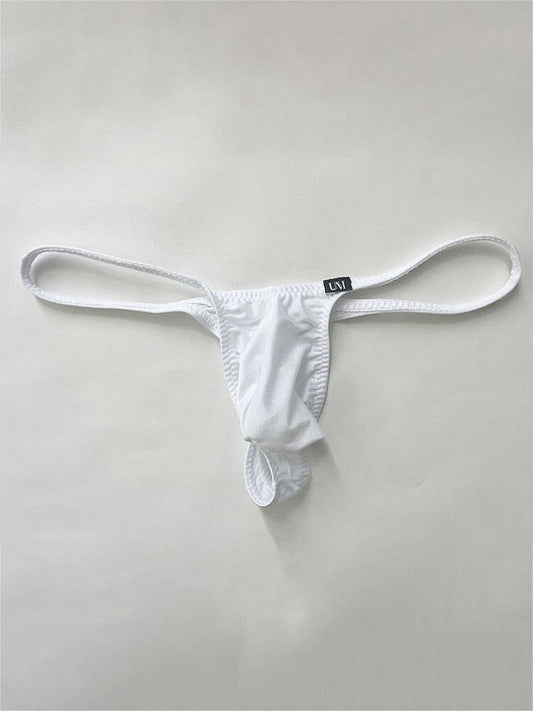 Men's Solid Color Low-Rise U-Convex Pouch Thong