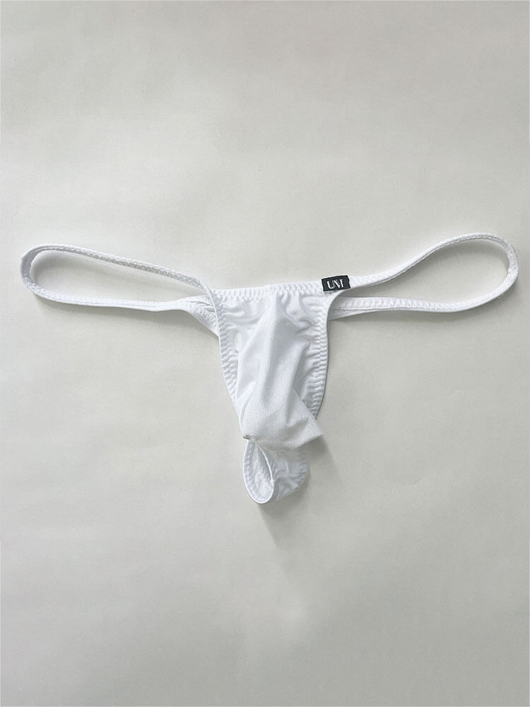 Men's Solid Color Low-Rise U-Convex Pouch Thong