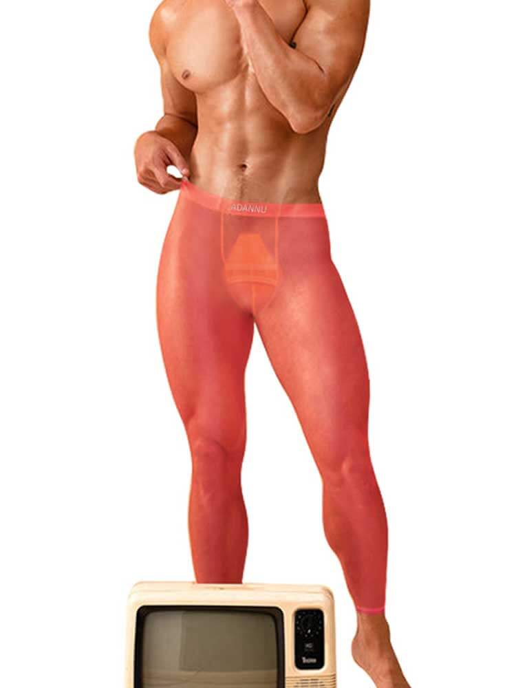 Men's Sexy Ultra-Thin Athletic Long Base Layer Tights Pants