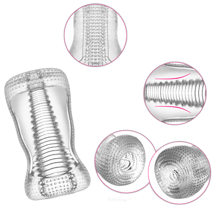Ribbed Transparent Masturbator