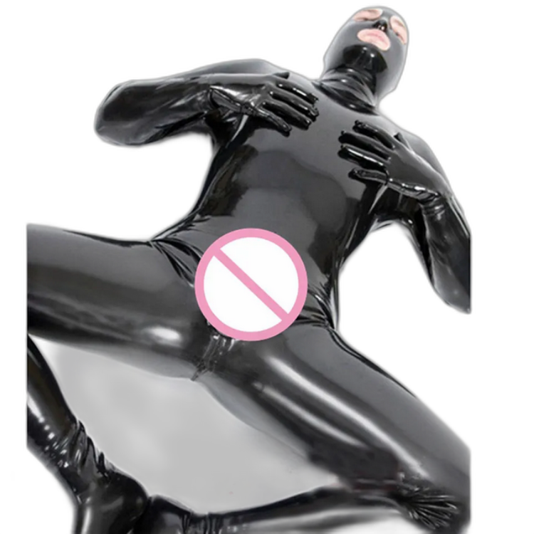 Black Patent Cosplay Bodysuit