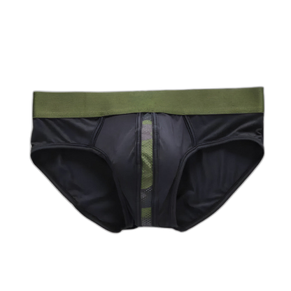 Camo-Stripe Silk Briefs
