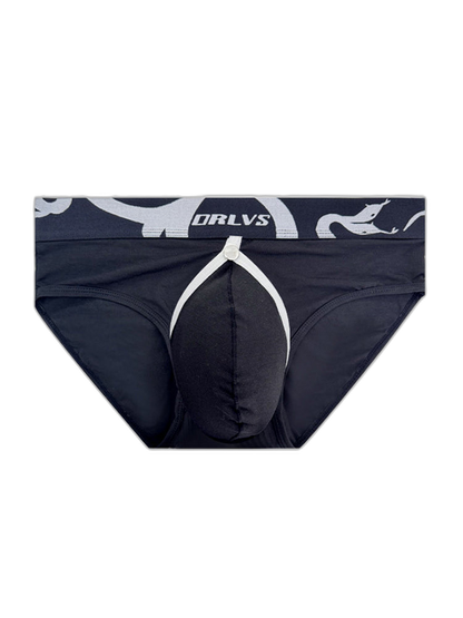 2 Pack Men's Detachable Pouch Open-Crotch Breathable Modal Soft Briefs