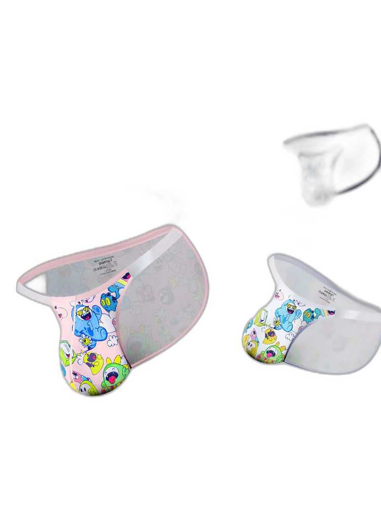 2 Pack Men's Trendy Printed Cartoon Comfortable and Breathable Bikini