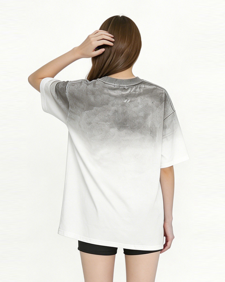 KIIKIO Gothic Gradient Cross Graphic Oversized Tee