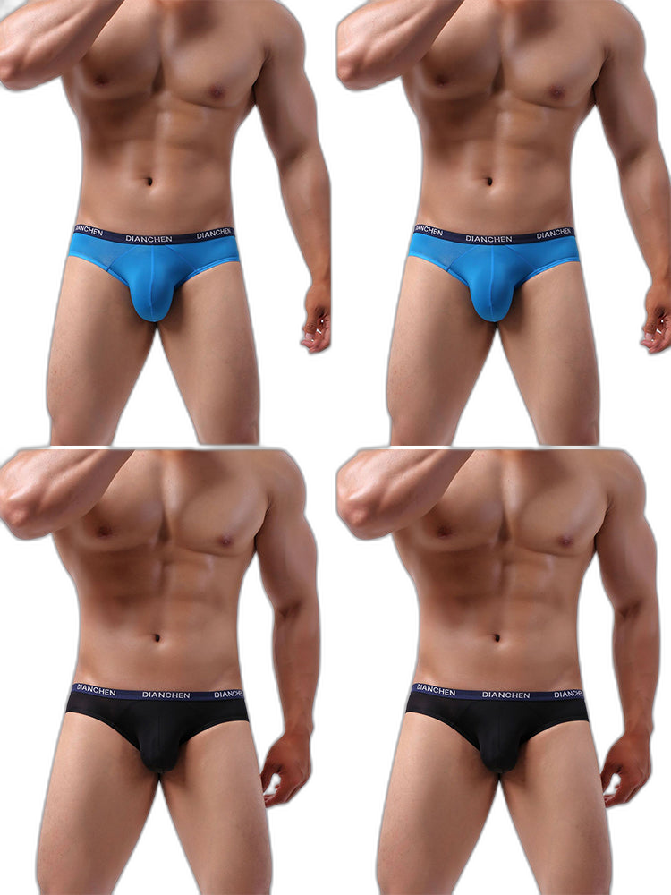 4 Pack Men's Ultra-Soft Ice Silk Briefs