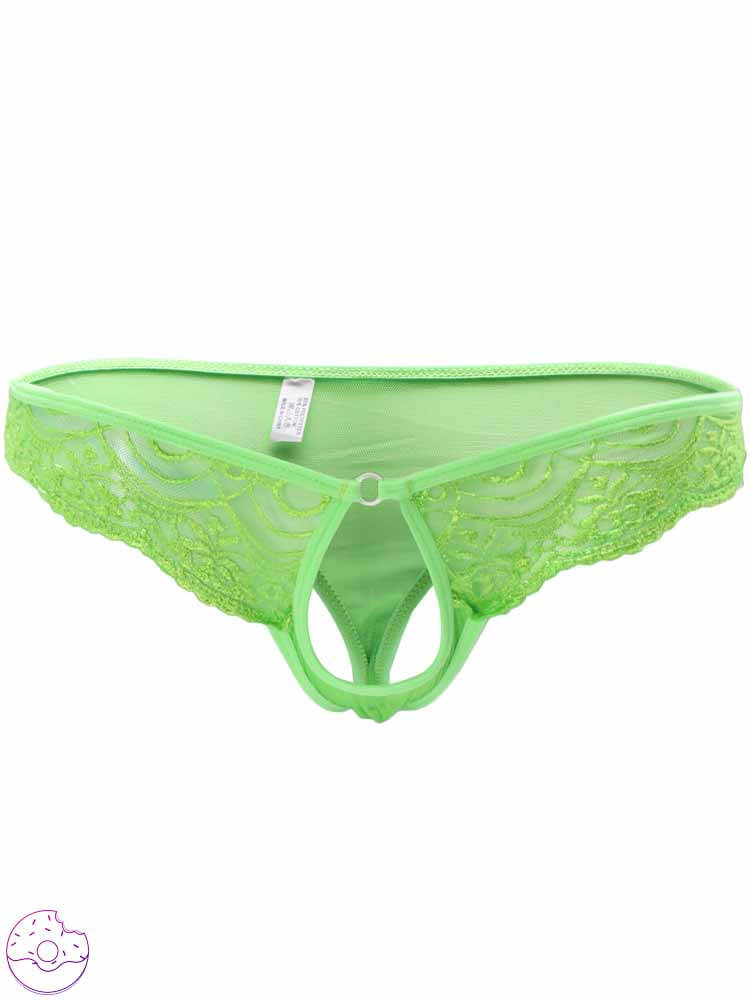 Men's Sheer Lace Stretch Thong
