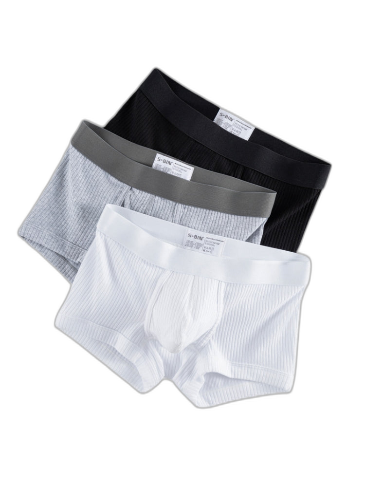 2 Pack Men's Ultra-Soft Premium Pure Cotton Comfy Waistband Seamless Trunks