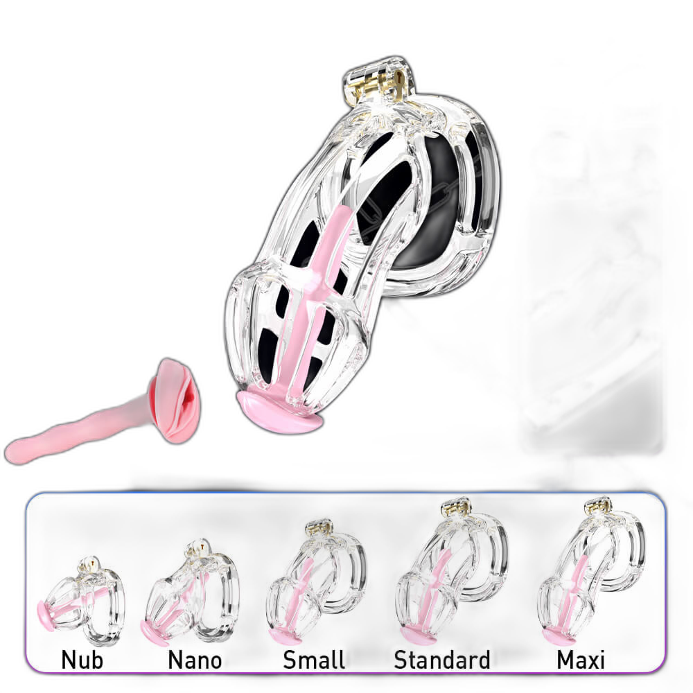 Damian - Male Chastity Cage - 3D Printed Chastity Cage - With Chastity Cage Belt - Four Rings - Urethral Catheter