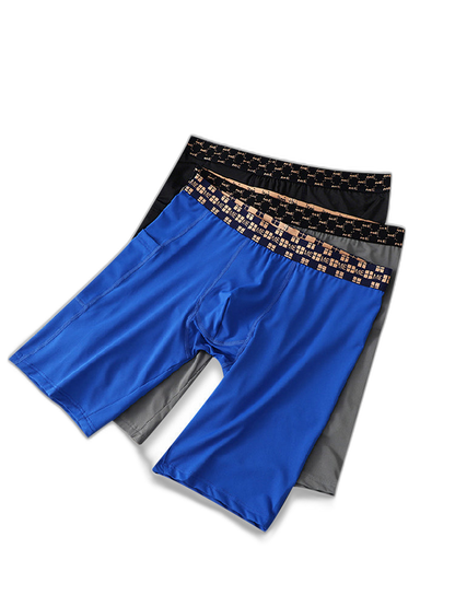 2 Pack Men’s Compression Boxer Shorts with Side Pocket