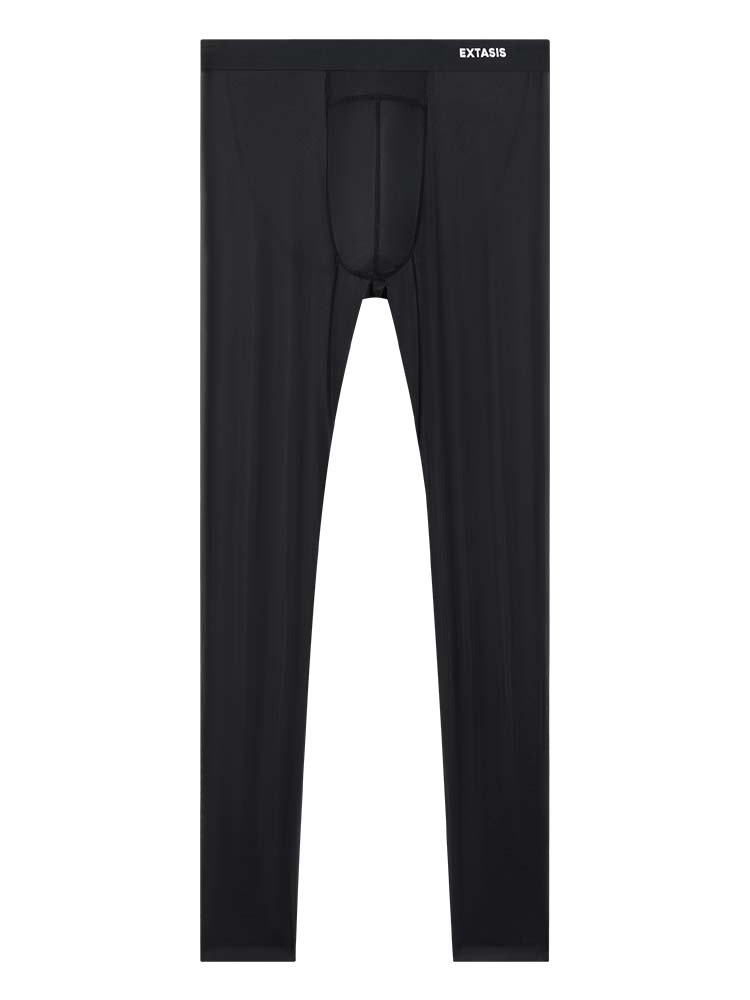 Men's Solid Color Silky Smooth See-Through Leggings