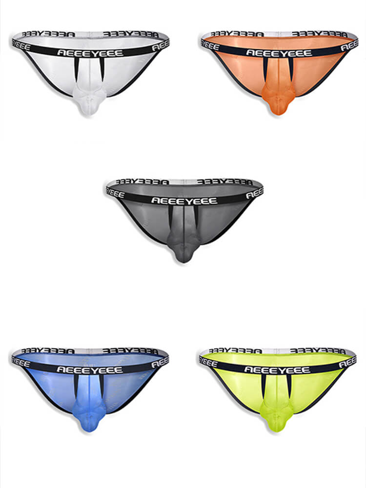 Men's Sexy High-Cut Low-Rise Transparent Briefs
