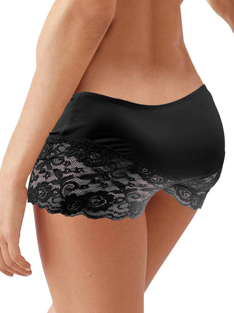 Men's Low Waisted Lace Spandex Boxer Trunks